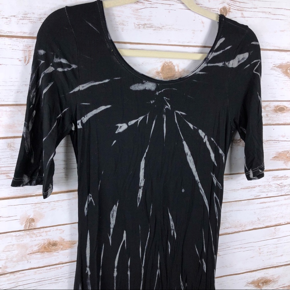 Mona B black white tie dye cut out back maxi dress - Picture 2 of 8